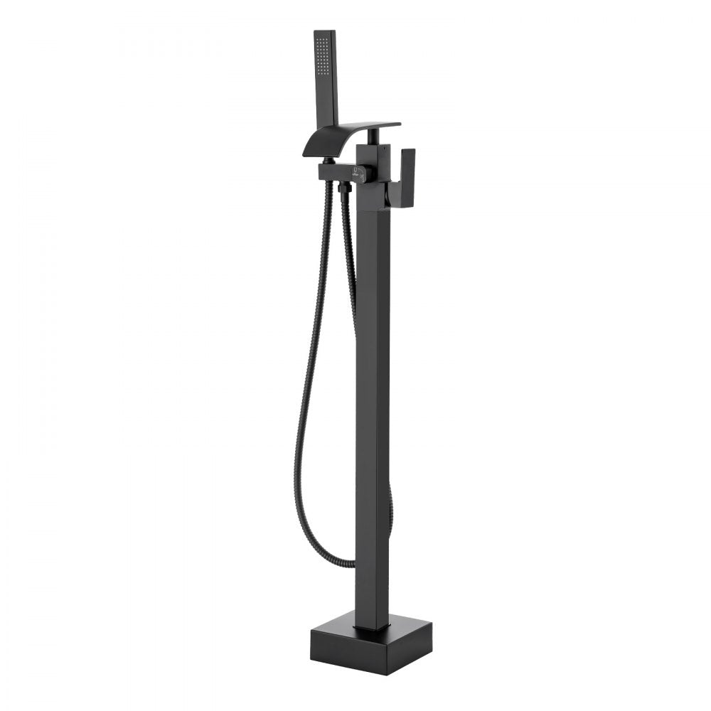 2732 - Elegant Matte Black Freestanding Bathtub Faucet with Handheld Shower