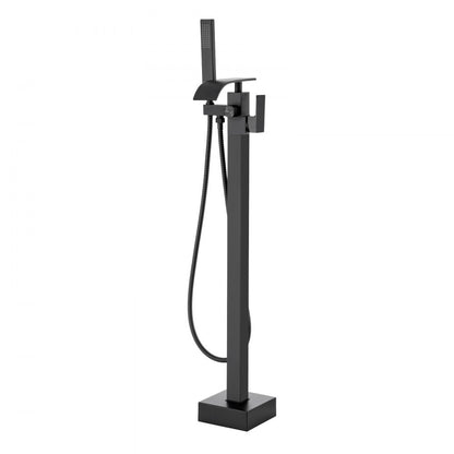 2732 - Elegant Matte Black Freestanding Bathtub Faucet with Handheld Shower