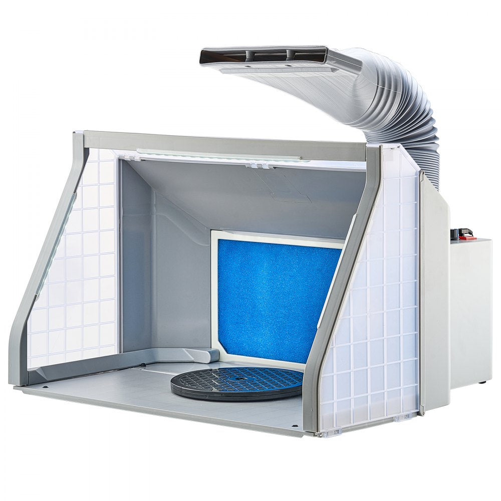 HS-E550BLK - Portable Dual-Fan Airbrush Booth with LED Lighting and Turntable