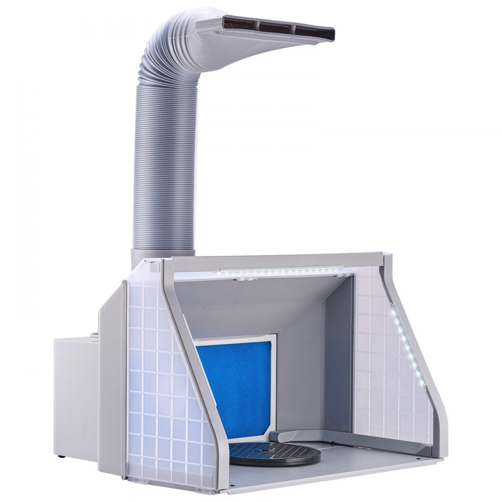 HS-E550BLK - Portable Dual-Fan Airbrush Booth with LED Lighting and Turntable