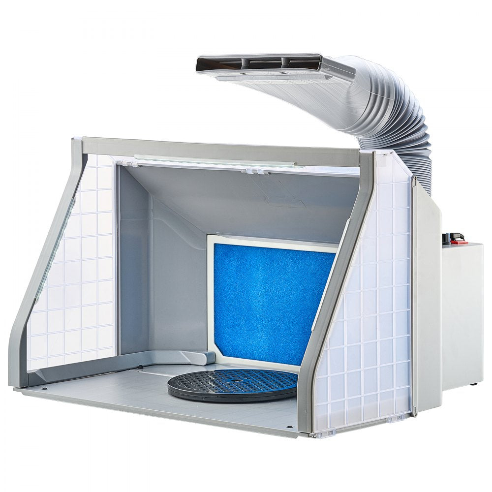 HS-E550BLK - Portable Dual-Fan Airbrush Booth with LED Lighting and Turntable