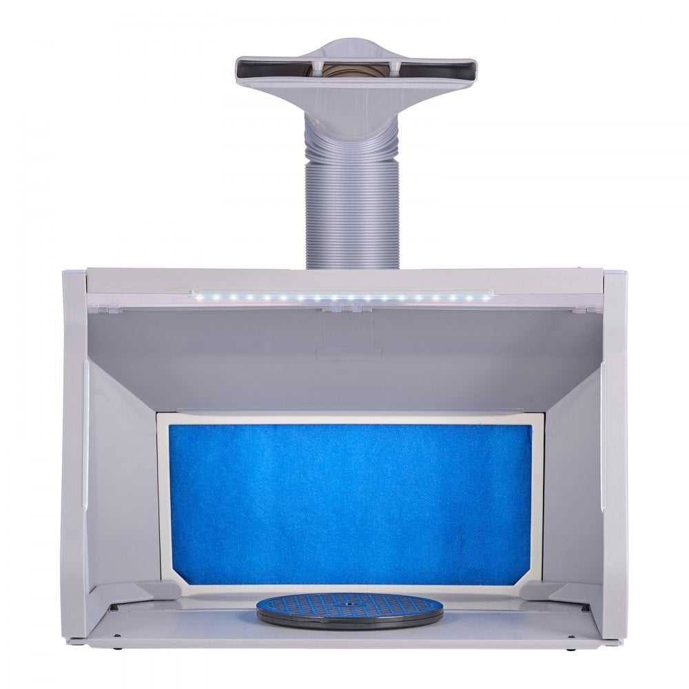 HS-E550BLK - Portable Dual-Fan Airbrush Booth with LED Lighting and Turntable