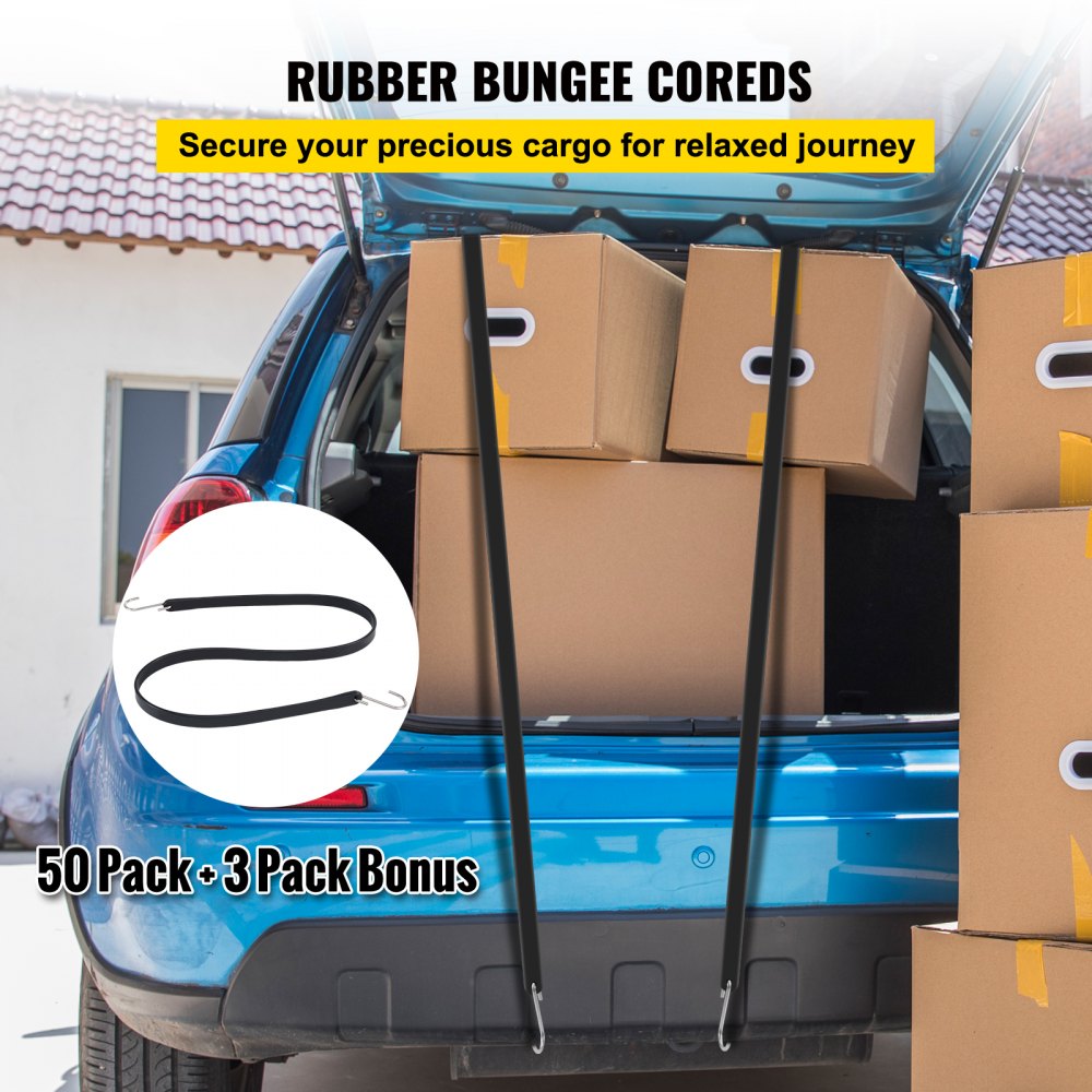 010563478082 - Durable 41" Bungee Cords, Weather-Proof, 53-Pack for Outdoor Use