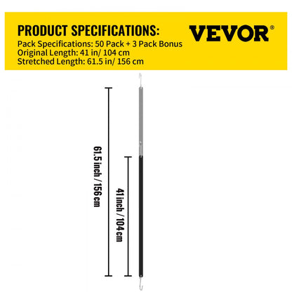 010563478082 - Durable 41" Bungee Cords, Weather-Proof, 53-Pack for Outdoor Use