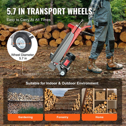YP5225 - 6.5T Electric Log Splitter with Dual-Hand Controls and 5.7" Wheels