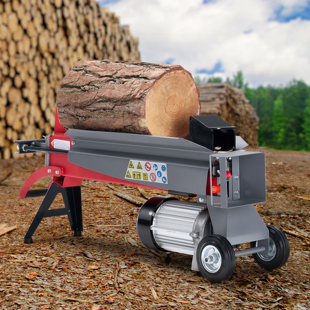 YP5225 - 6.5T Electric Log Splitter with Dual-Hand Controls and 5.7" Wheels