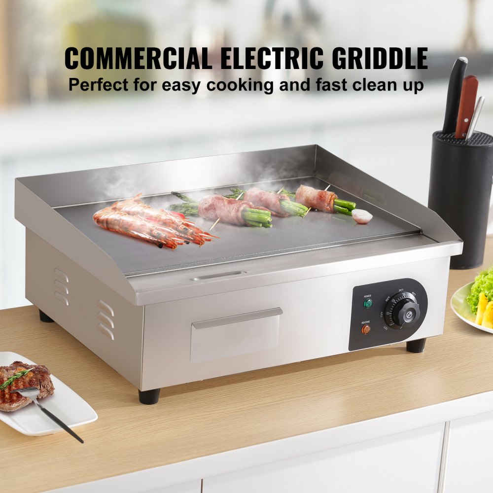 EG-818US - 21" Stainless Steel Electric Griddle with Adjustable Temperature