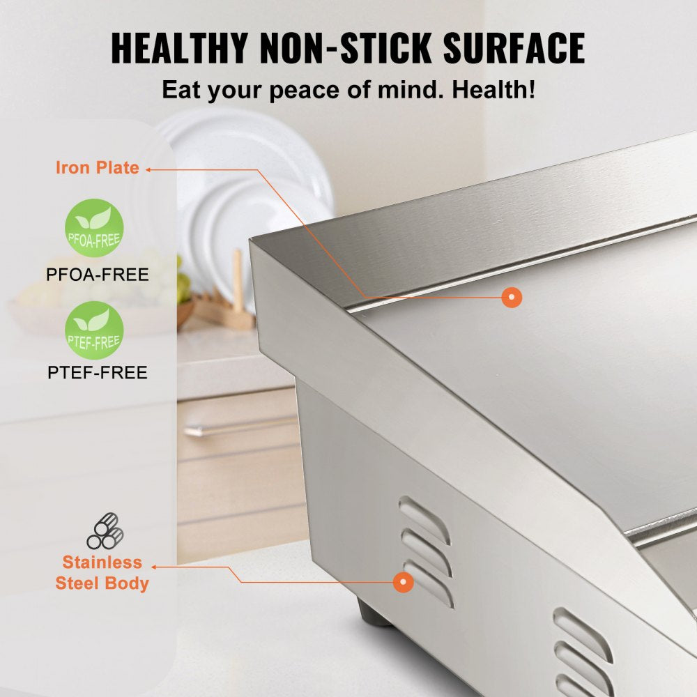EG-818US - 21" Stainless Steel Electric Griddle with Adjustable Temperature
