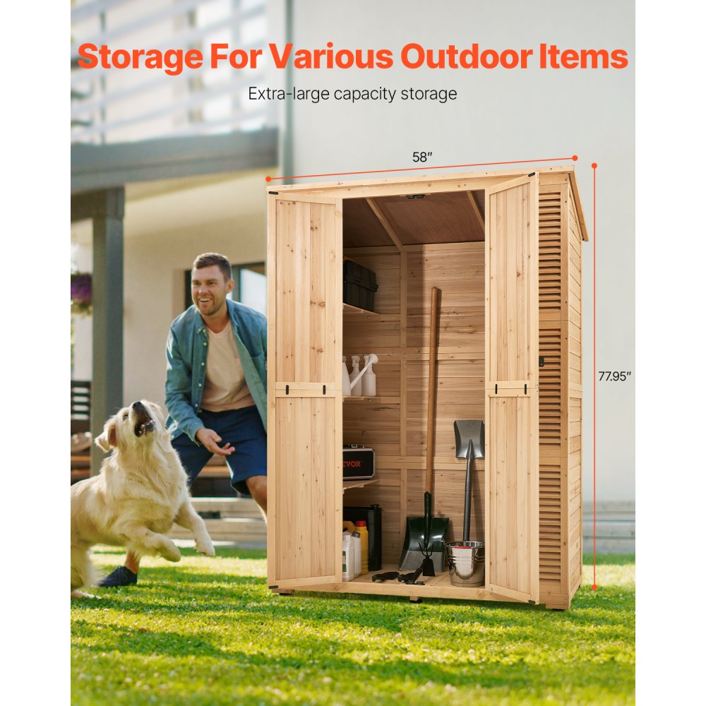 TY-OP2419 - Large Waterproof Wooden Shed for Organized Tool Storage