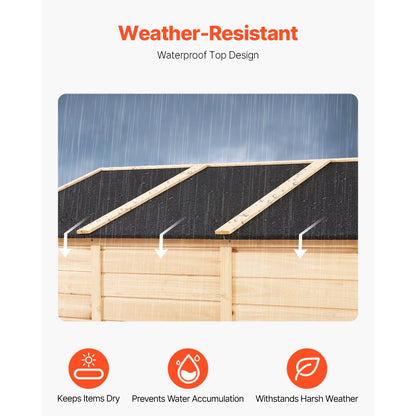 TY-OP2419 - Large Waterproof Wooden Shed for Organized Tool Storage