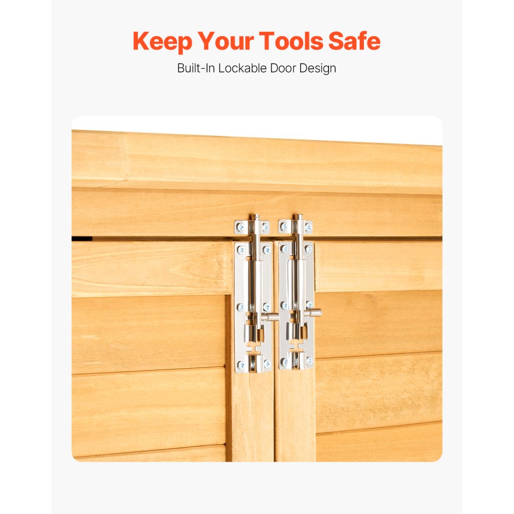 HL-002 - Large Wooden Garden Storage Shed with Adjustable Feet