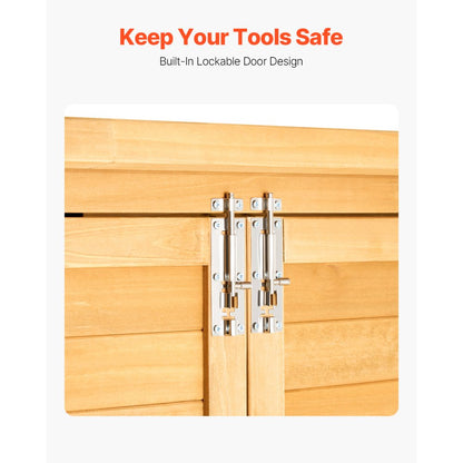 HL-002 - Large Wooden Garden Storage Shed with Adjustable Feet