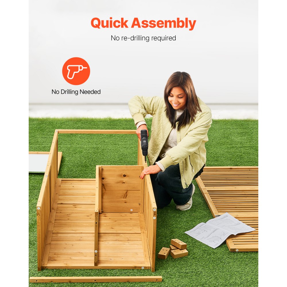 HL-001 - 31.5"x63.8" Waterproof Wooden Garden Tool Shed with Lock