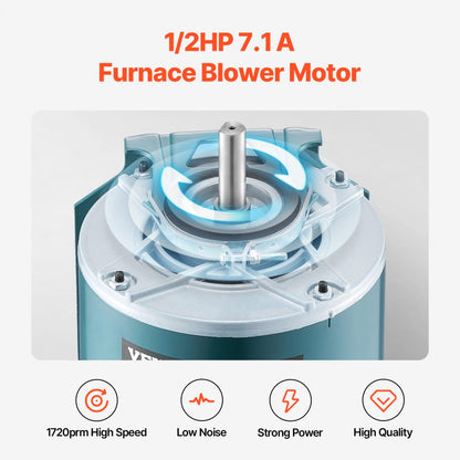 YU370-4G01 - 1/2HP 1720 RPM Blower Motor for Efficient Heating & Cooling