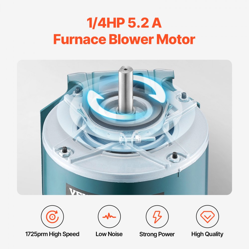 YU200-4G01 - 1/4HP 1725RPM Blower Motor with CW/CCW 0.78" Shaft