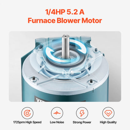 YU200-4G01 - 1/4HP 1725RPM Blower Motor with CW/CCW 0.78" Shaft