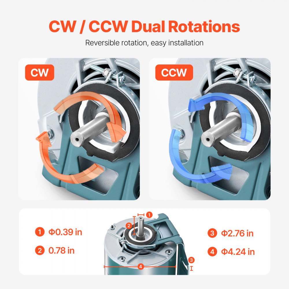 YU200-4G01 - 1/4HP 1725RPM Blower Motor with CW/CCW 0.78" Shaft