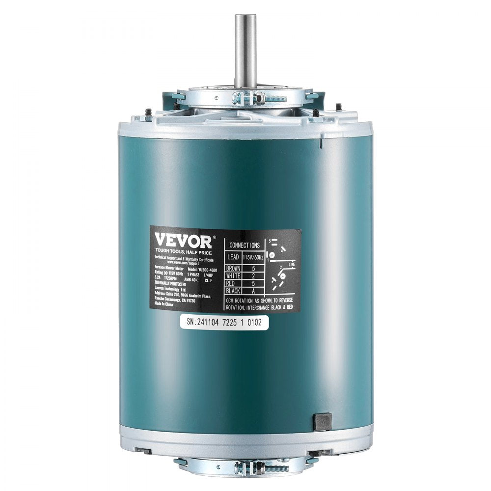 YU200-4G01 - 1/4HP 1725RPM Blower Motor with CW/CCW 0.78" Shaft