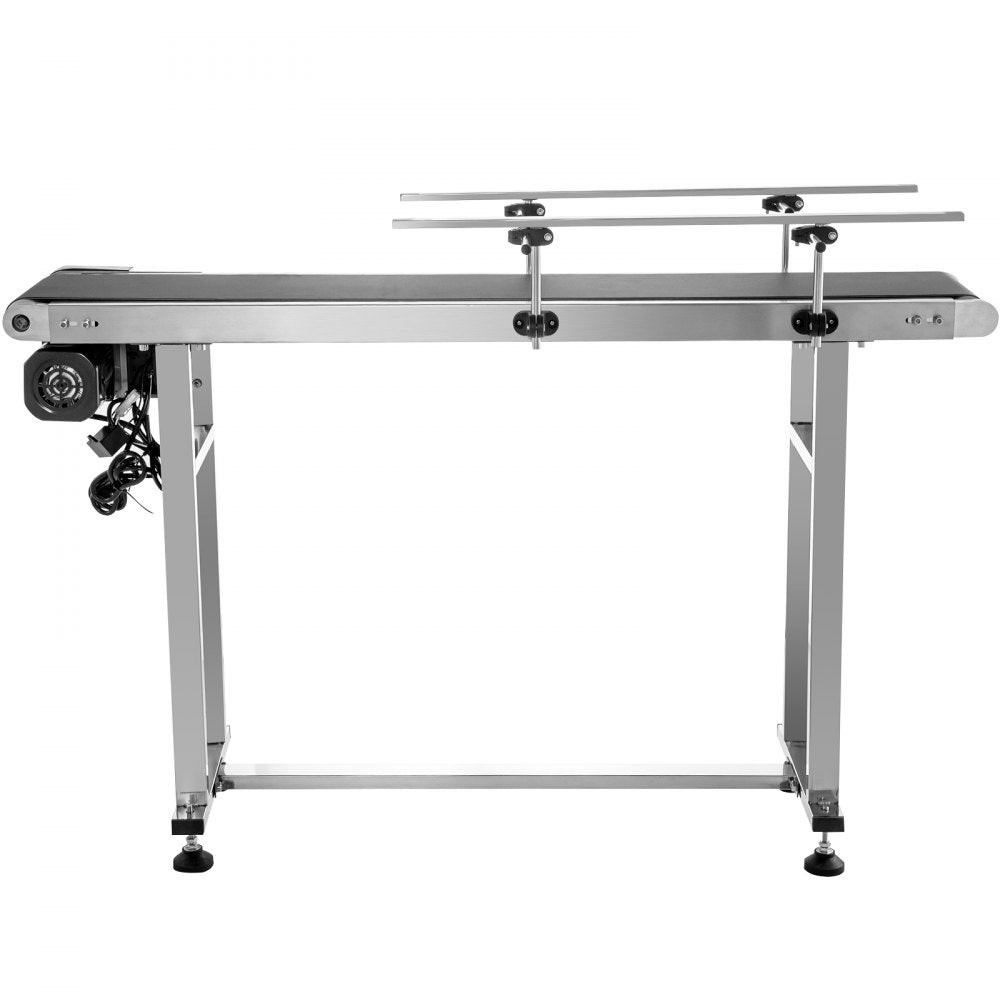 010476271198 - Durable Stainless Steel Belt Conveyor with Adjustable Speed & Guardrails