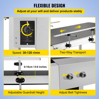 010686970198 - Stainless Steel Belt Conveyor for High-Efficiency Two-Way Transport