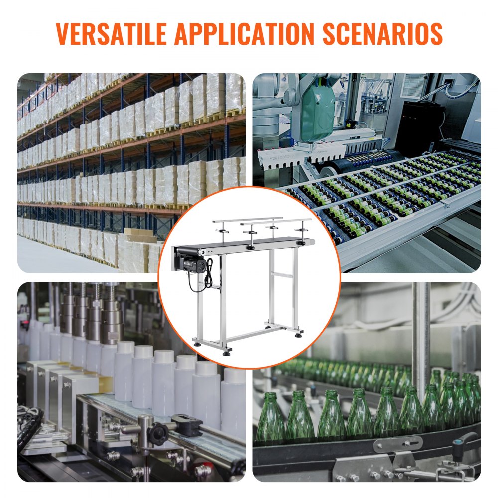 MS12020 - 47" VEVOR Stainless Steel Adjustable Speed Conveyor for Versatile Applications