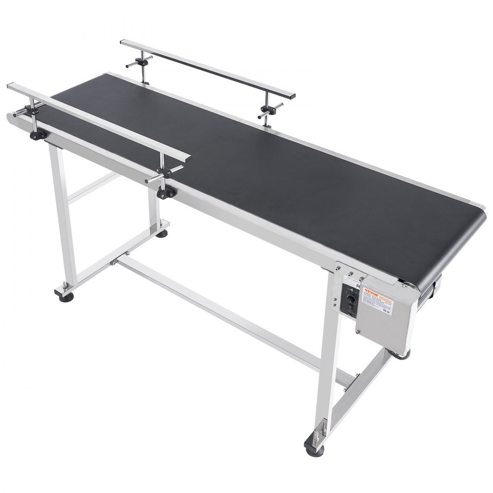 MS15040 - Heavy-Duty Stainless Steel 59" Belt Conveyor with Adjustable Speed