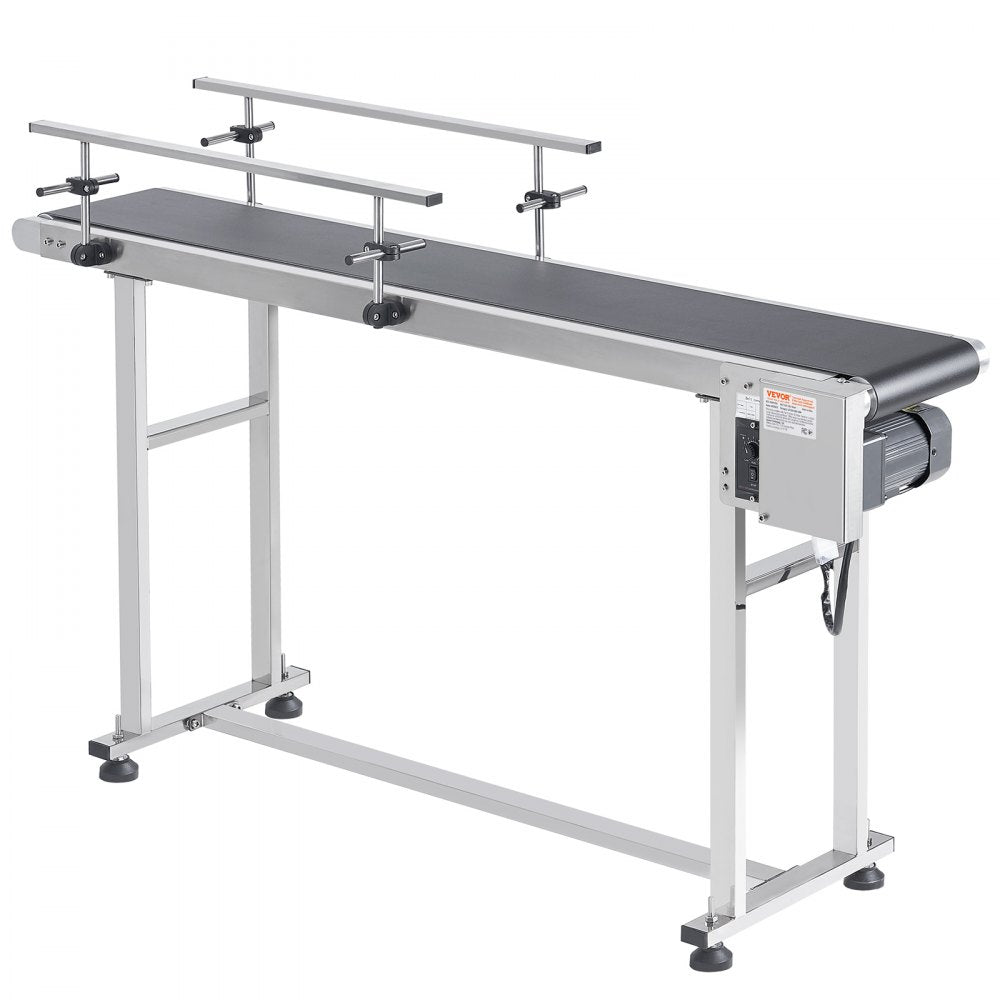 MS15020 - Durable 59"x7.8" Stainless Steel Belt Conveyor with Adjustable Speed