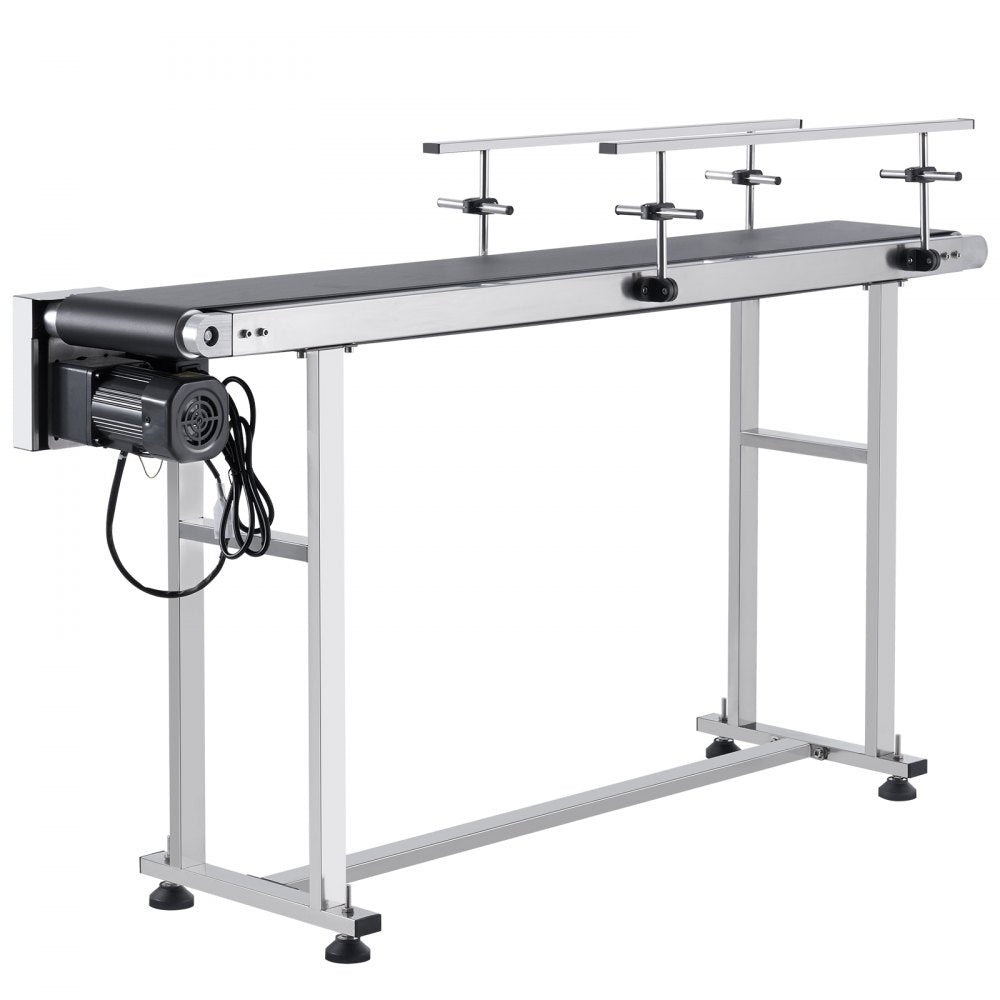MS15020 - Durable 59"x7.8" Stainless Steel Belt Conveyor with Adjustable Speed
