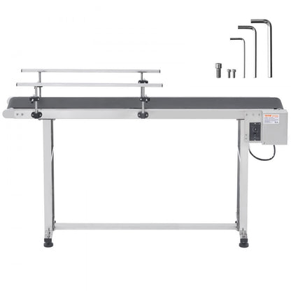 MS15020 - Durable 59"x7.8" Stainless Steel Belt Conveyor with Adjustable Speed