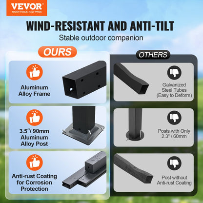 JDG-098-33DGR - 10'x10' Retractable Pergola with UV50+ Canopy & Aluminum Frame