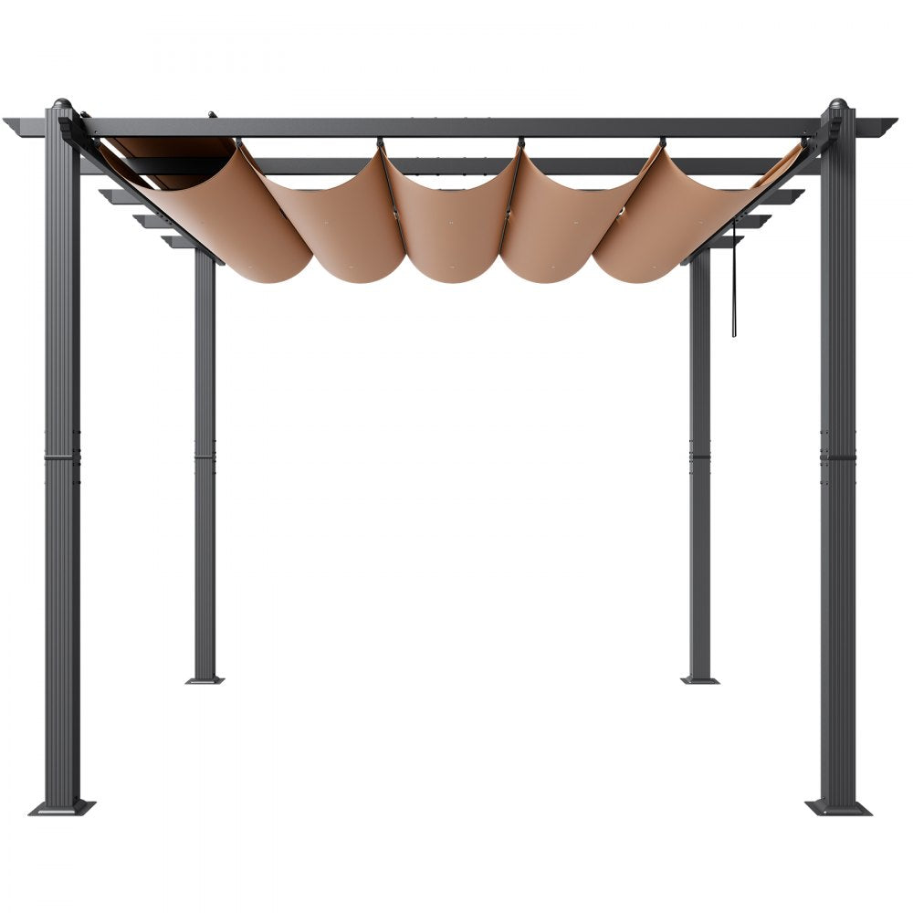 JDG-098-33DGR - 10'x10' Retractable Pergola with UV50+ Canopy & Aluminum Frame