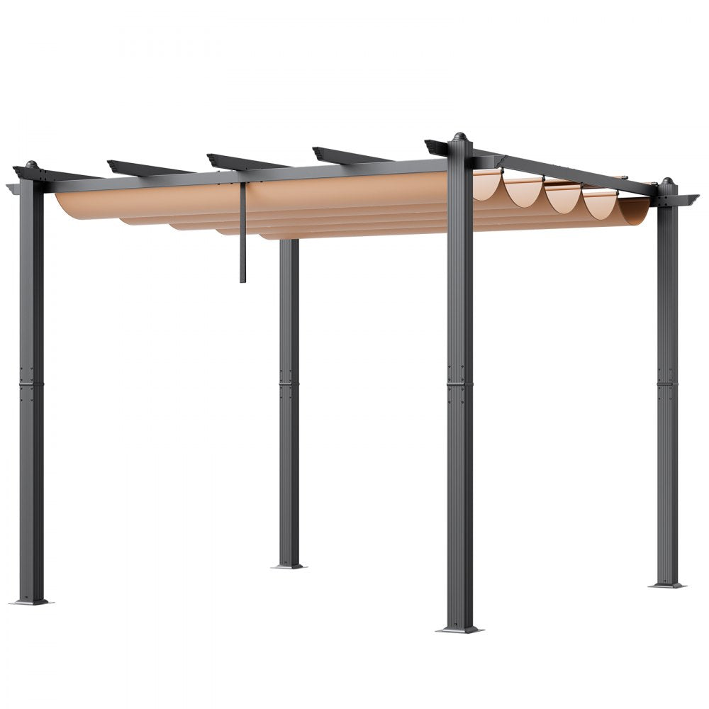 JDG-098-33DGR - 10'x10' Retractable Pergola with UV50+ Canopy & Aluminum Frame