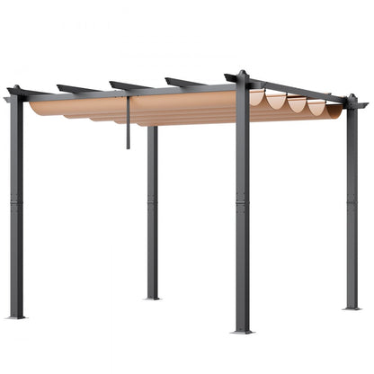 JDG-098-33DGR - 10'x10' Retractable Pergola with UV50+ Canopy & Aluminum Frame