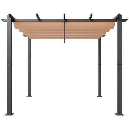 JDG-098-33DGR - 10'x10' Retractable Pergola with UV50+ Canopy & Aluminum Frame