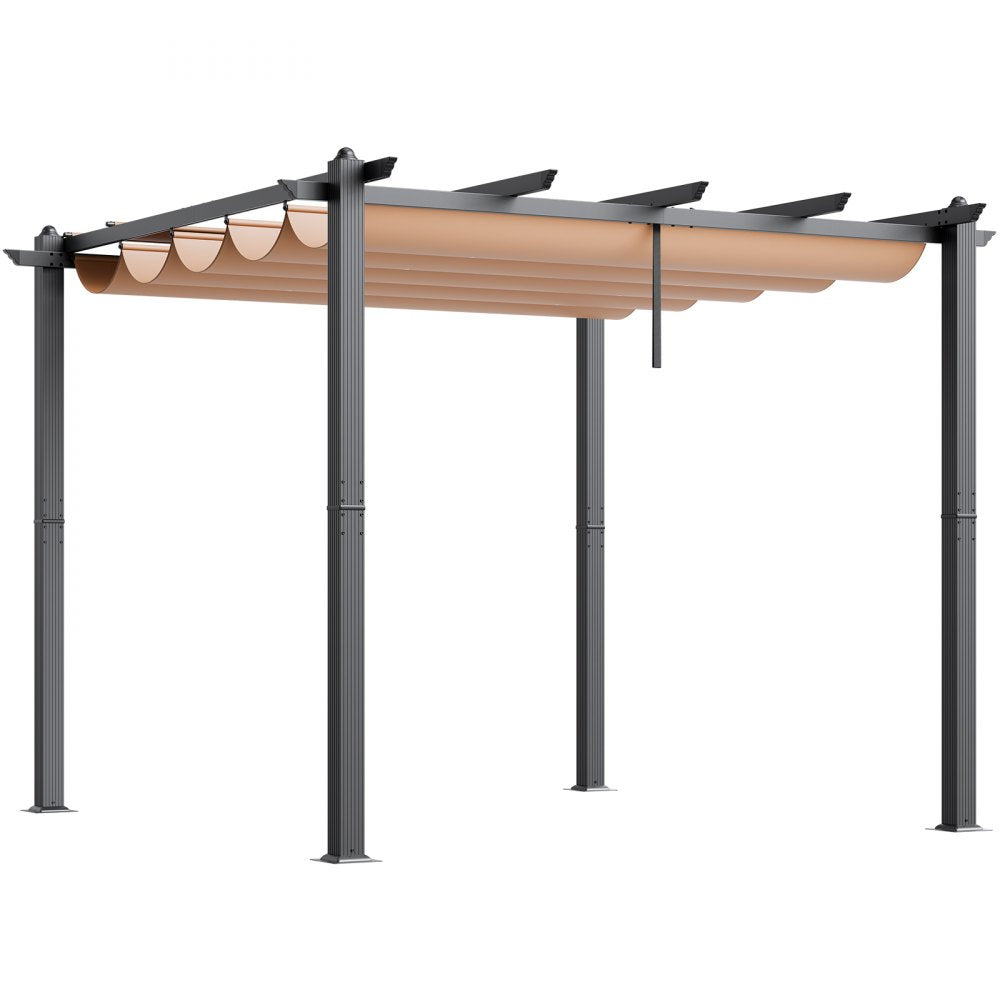 JDG-098-33DGR - 10'x10' Retractable Pergola with UV50+ Canopy & Aluminum Frame