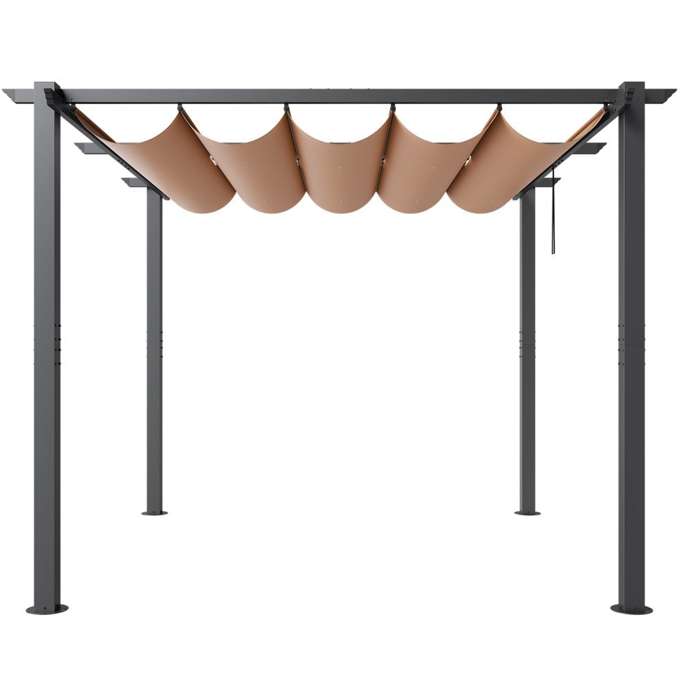 JDG-099-BE - 10x10 Aluminum Pergola with UV50+ Canopy for Outdoor Enjoyment