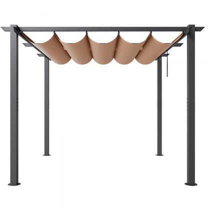 JDG-099-BE - 10x10 Aluminum Pergola with UV50+ Canopy for Outdoor Enjoyment