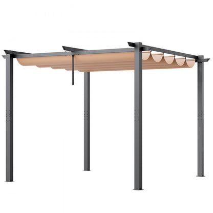 JDG-099-BE - 10x10 Aluminum Pergola with UV50+ Canopy for Outdoor Enjoyment