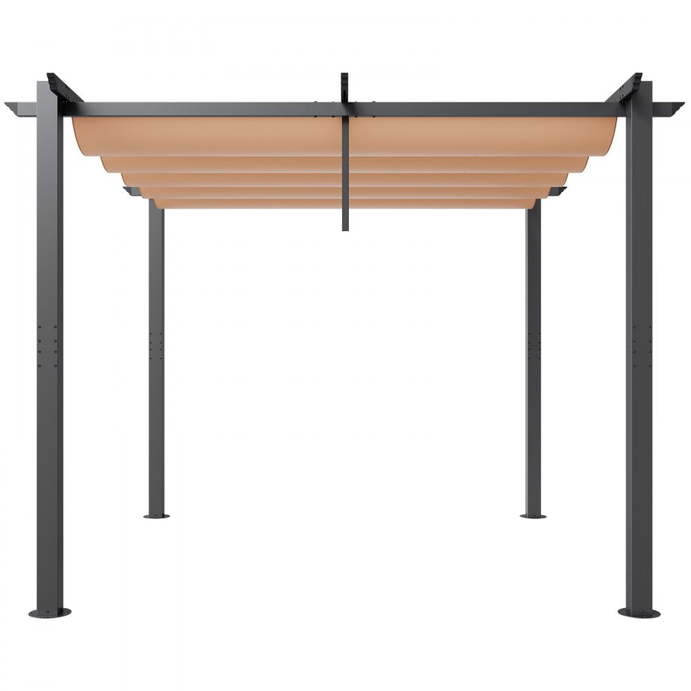 JDG-099-BE - 10x10 Aluminum Pergola with UV50+ Canopy for Outdoor Enjoyment