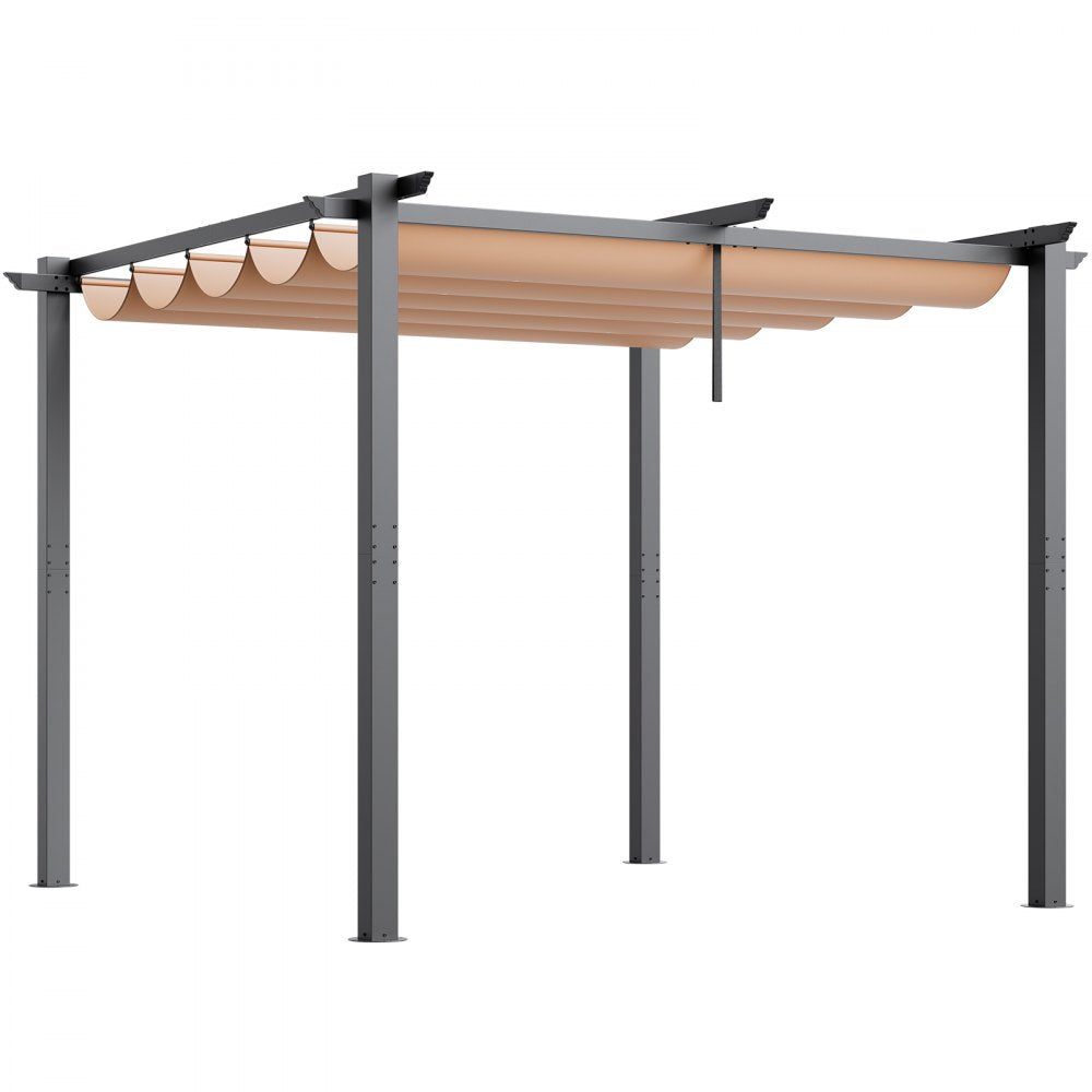 JDG-099-BE - 10x10 Aluminum Pergola with UV50+ Canopy for Outdoor Enjoyment