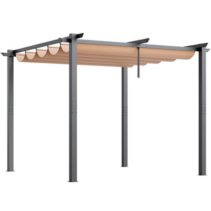 JDG-099-BE - 10x10 Aluminum Pergola with UV50+ Canopy for Outdoor Enjoyment