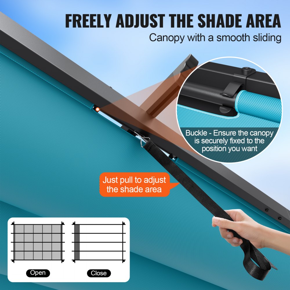 JDG-098-34DBL - 3.5"x3.5" Aluminum Retractable Pergola with UV Protection