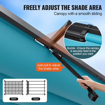 JDG-098-34DBL - 3.5"x3.5" Aluminum Retractable Pergola with UV Protection