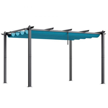 JDG-098-34DBL - 3.5"x3.5" Aluminum Retractable Pergola with UV Protection