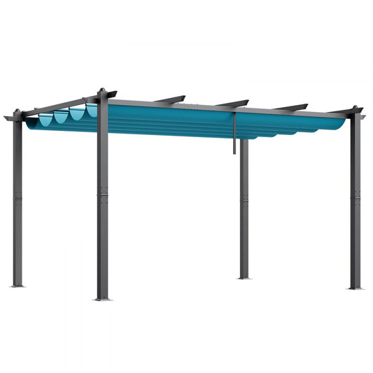 JDG-098-34DBL - 3.5"x3.5" Aluminum Retractable Pergola with UV Protection