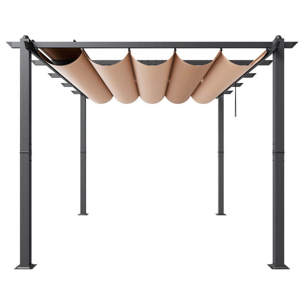 JDG-098-34DBE - 10'x13' Aluminum Retractable Pergola with UV50+ Canopy