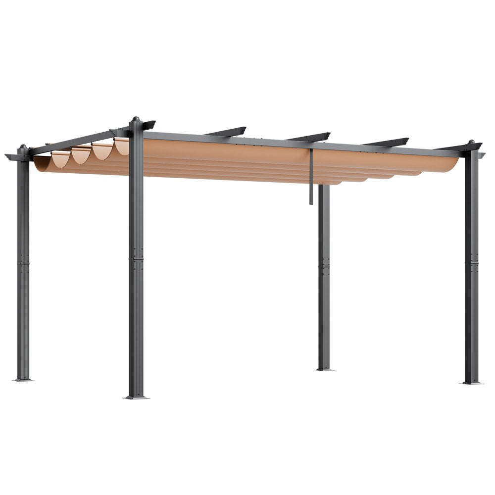 JDG-098-34DBE - 10'x13' Aluminum Retractable Pergola with UV50+ Canopy