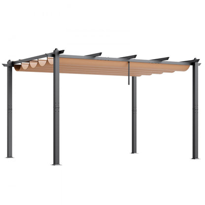 JDG-098-34DBE - 10'x13' Aluminum Retractable Pergola with UV50+ Canopy
