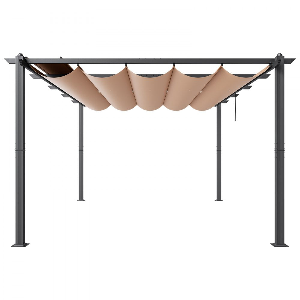 JDG-098-48DBE - 12'x16' Aluminum Pergola with UV50+ Sun Shade Canopy