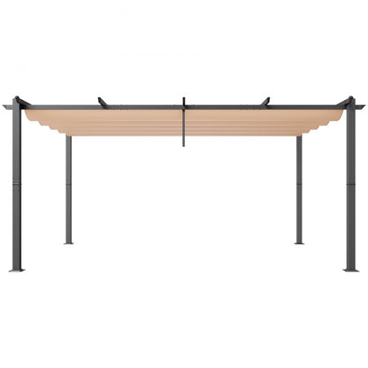 JDG-098-48DBE - 12'x16' Aluminum Pergola with UV50+ Sun Shade Canopy